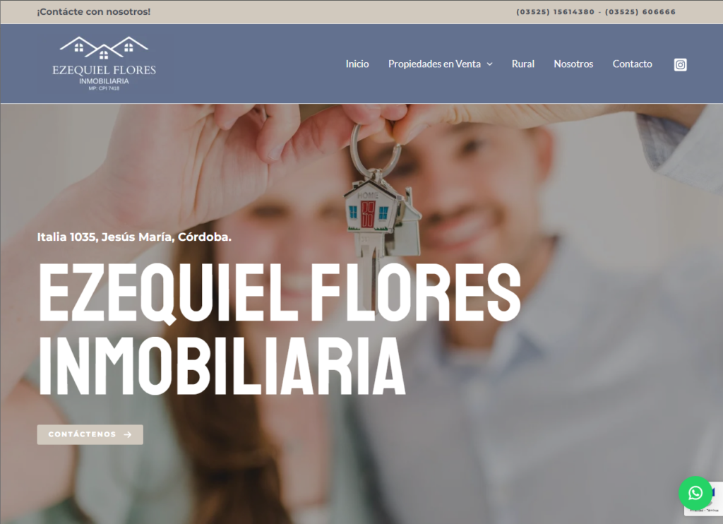 Muestra del sitio web de Ezequiel Flores - Murúa Dev